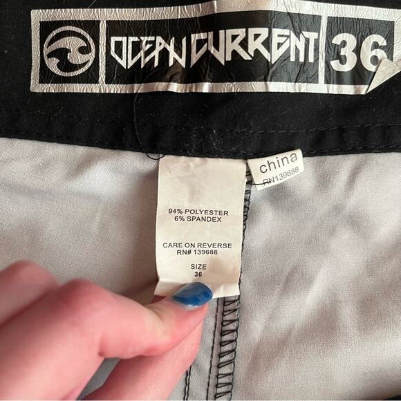 Ocean Current Gray / Blue Flamingo Swim Trunks Size 36 - Picture 4 of 10